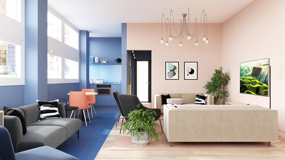 student accommodation clayallee lounge area